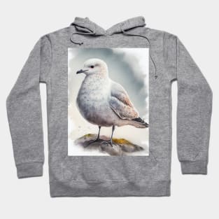 Iceland Gull - Watercolor Paint Hoodie